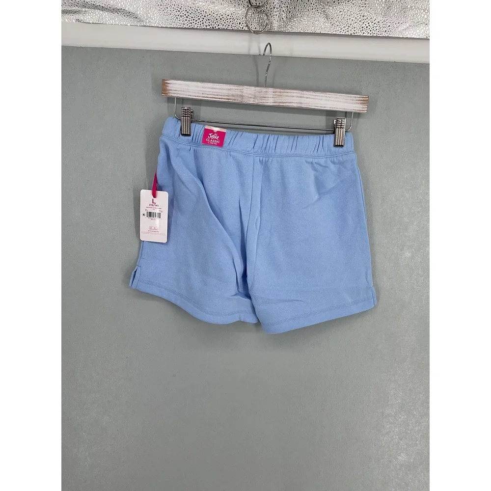 Justice Girls Sweatshorts Sail Blue Fleece Elastic Waist Logo L 12/14 NWT